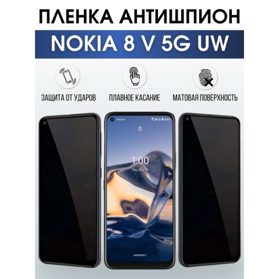 Защитная гидрогелевая пленка антишпион на телефон NOKIA 8V 5G UW, матовая гелевая пленка на смартфон NOKIA 8V 5G UW, для защиты экрана телефона