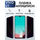 Защитная гидрогелевая пленка для смартфона Vivo U1. Полиуретановая плёнка антишпион на мобильный телефон Виво У1, для защиты экрана.