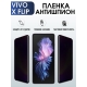 Защитная гидрогелевая пленка для смартфона Vivo X flip. Полиуретановая плёнка антишпион на мобильный телефон Виво Х флип, для защиты экрана.