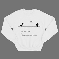 Прикольный свитшот с надписью You are offline Tryinteracting with other humans.