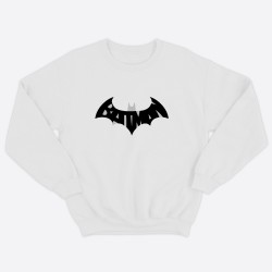 Парные свитшоты для двоих мужа и жены, влюбленных с принтом Mr Batman & Mrs Batman / Толстовка без капюшона для пары
