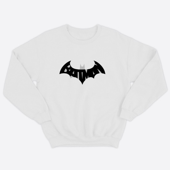 Парные свитшоты для двоих мужа и жены, влюбленных с принтом Mr Batman & Mrs Batman / Толстовка без капюшона для пары