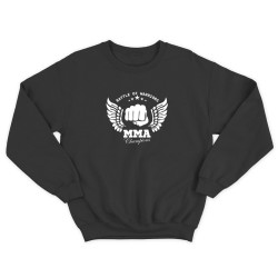 Свитшот для бойцов ММА и UFC с принтом MMA champions / Мужская толстовка без капюшона для повседневной носки и для тренировок