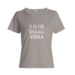 Футболка ко дню влюбленных с принтом V is Vodka