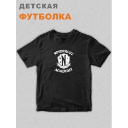 Футболка детская оверсайз с принтом надписью унисекс Уэнсдей
