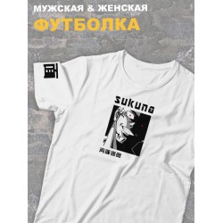 Футболка оверсайз с принтом аниме Магическая битва Sukuna.
