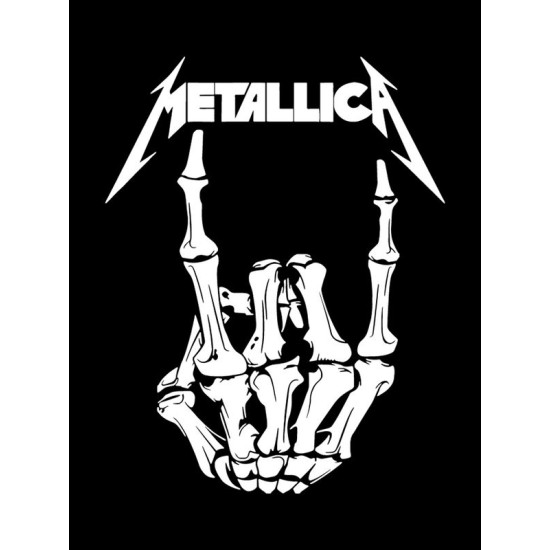 Футболка Металлика Metallica рок коза рука скелета с принтом