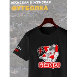 Футболка хентай тян anime, sexy hentai club с принтом ahegao