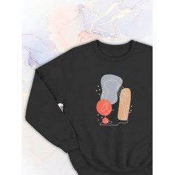 Парные свитшоты Кролики aesthetic art зайка черный женский с принтом минимализм для влюбленных пар парня и девушки, двоих подруг, милая, мемная прикольная парная одежда андеграунд y2k style оверсайз