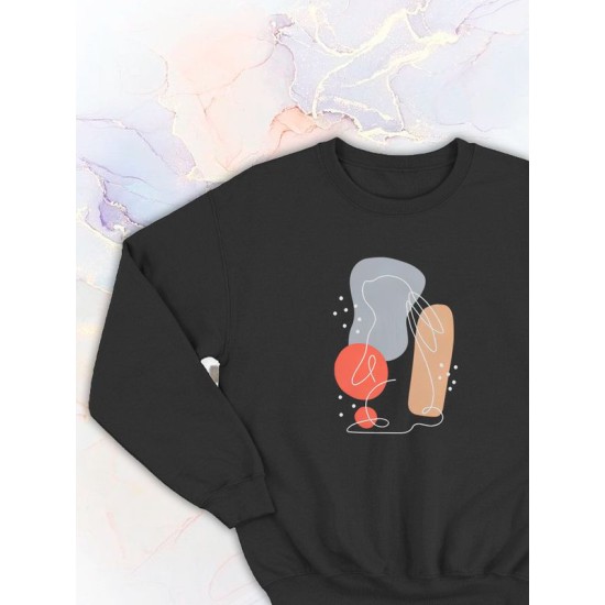 Парные свитшоты Кролики aesthetic art зайка черный женский с принтом минимализм для влюбленных пар парня и девушки, двоих подруг, милая, мемная прикольная парная одежда андеграунд y2k style оверсайз
