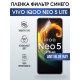 Защитная гидрогелевая пленка для смартфона Vivo IQOO NEO 5 lite. Полиуретановая плёнка anti blue ray на мобильный телефон, для защиты экрана.