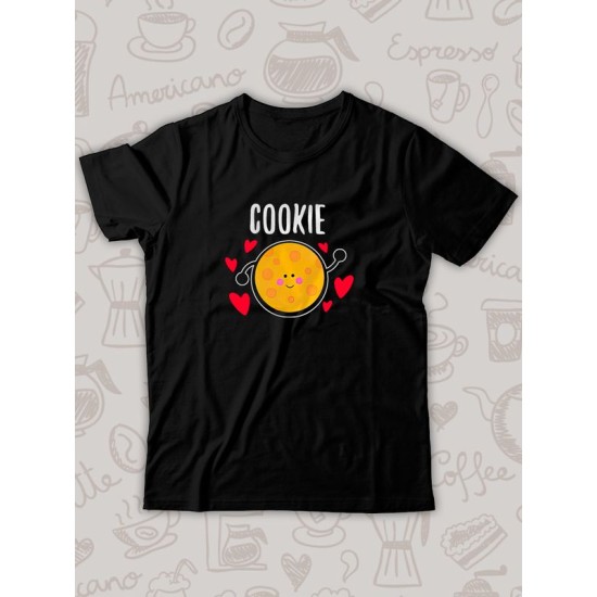 Парная футболка кофе и печенька каваи Cookie с принтом