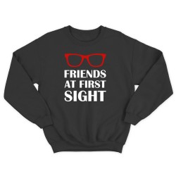 Парные свитшоты для двоих друзей Friends at first sight. Толстовки без капюшона для двоих