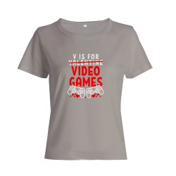 Футболка ко дню влюбленных с принтом V is for Video Games