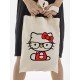 Сумка шоппер бежевый Аниме Hello Kitty Куроми дрейн тканевая с принтом Хелло Китти геншин импакт однотонный мягкий большая с надписью Хело Кити через плечо с котом bts токийские мстители