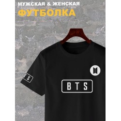 Футболка BTS logo к-поп группа БТС логотип с принтом