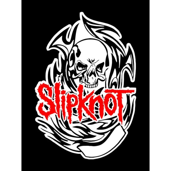 Шоппер черный с принтом Slipknot. Сумка для шопинга на плечо тканевая, мужская и женская.