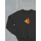 Парные свитшоты pizza кусочек пиццы черная женская с принтом мем прикол для влюбленных пар парня и девушки, двоих подруг и друзей, мемная, прикольная парная одежда underground y2k оверсайз