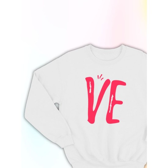 Парные свитшоты Love надпись любовь Ve y2k белый женский с принтом aesthetic для влюбленных пар парня и девушки, двоих подруг, мемная, прикольная парная одежда оверсайз андеграунд street style