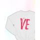Парные свитшоты Love надпись любовь Ve y2k белый женский с принтом aesthetic для влюбленных пар парня и девушки, двоих подруг, мемная, прикольная парная одежда оверсайз андеграунд street style