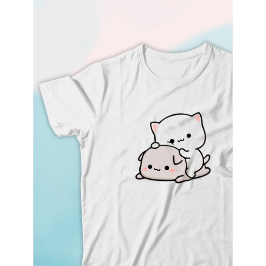 Парные футболки Mochi cats с принтом