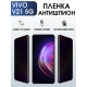 Защитная гидрогелевая пленка для смартфона Vivo V21 5g. Полиуретановая плёнка антишпион на мобильный телефон Виво В21 5г, для защиты экрана.