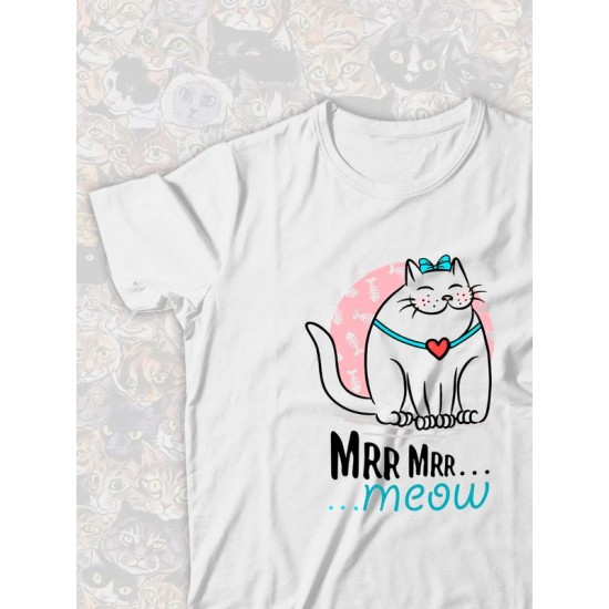 Парная футболка кошечка и кот мур mr с принтом
