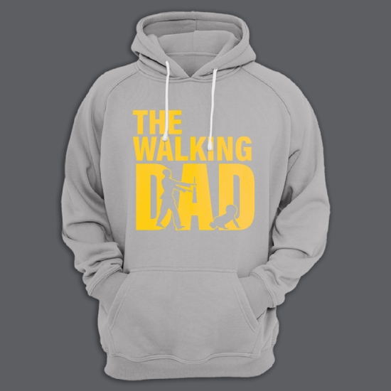 Прикольная мужская толстовка с капюшоном с надписью The walking dad.
