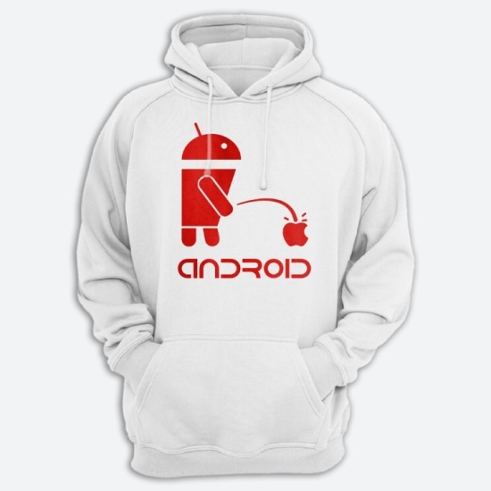 Прикольная мужская толстовка с капюшоном с надписью ANDROID.