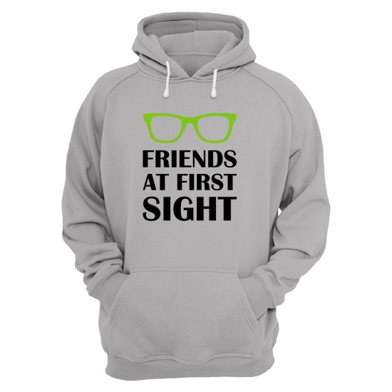 Парные толстовки с капюшоном для двоих друзей c надписью Friends at first sight
