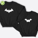 Парные свитшоты для двоих мужа и жены, влюбленных с принтом Mr Batman & Mrs Batman / Толстовка без капюшона для пары