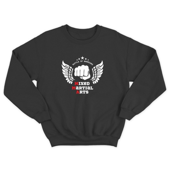 Свитшот для бойцов ММА и UFC с принтом Mixed Martial Arts / Мужская толстовка без капюшона для повседневной носки и для тренировок