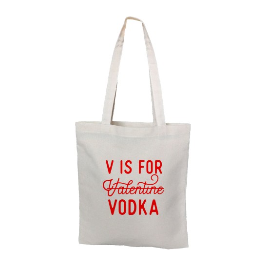 Сумка шоппер - холщовая хлопковая эко сумка с принтом V is for Vodka