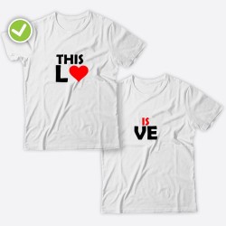 Парные футболки с принтом This is Love