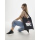 Сумка шоппер черный Аниме Hello Kitty Куроми дрейн тканевая с принтом Хелло Китти геншин импакт однотонный мягкий большая с надписью Хело Кити через плечо с котом bts токийские мстители