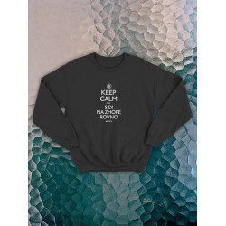 Женский черный свитшот с надписью Keep calm и рисунком, аниме, оверсайз, унисекс. Кофты с принтом, эко худи парные для женщин и мужчин, мужа и жены, влюбленной пары, парня и девушки без капюшона.