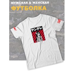 Футболка оверсайз принтом аниме Тян тянка манга.
