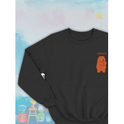 Парные свитшоты We Bare Bears Гризли злюся черная женская с принтом Вся правда о медведях для влюбленных пар парня и девушки, двоих подруг и друзей, мемная парная одежда underground y2k оверсайз