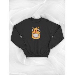 Парные свитшоты Хомячки милые хомяки девочка черный женский с принтом kawaii kawai прикол для влюбленных пар парня и девушки, двоих подруг, мемная прикольная парная одежда андеграунд y2k оверсайз