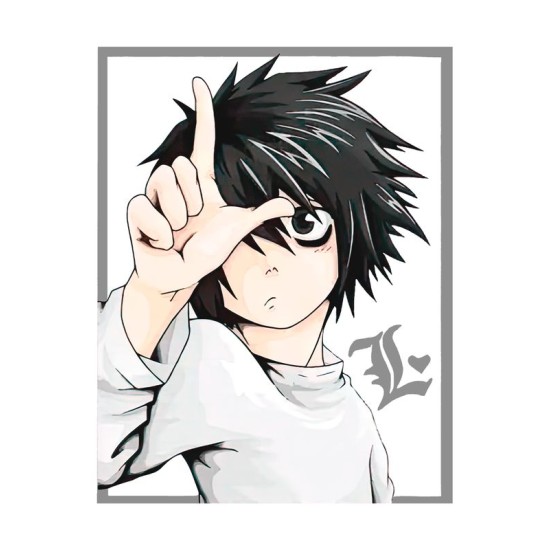 Футболка Тетрадь смерти L Death Note Эл аниме anime с принтом