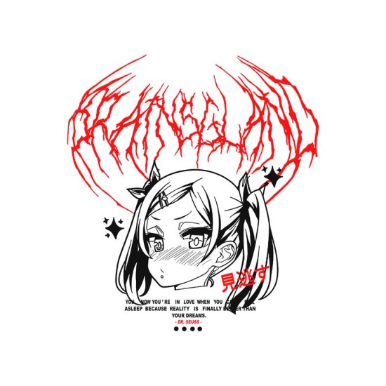 Футболка Аниме тян девушка anime zxs cursed Dr Seuss с принтом