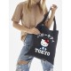 Сумка шоппер черный Аниме Hello Kitty Куроми дрейн тканевая с принтом Хелло Китти геншин импакт однотонный мягкий большая с надписью Хело Кити через плечо с котом bts токийские мстители