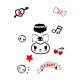 Шоппер бежевый с принтом Kuromi. Сумка Hello Kitty для шопинга на плечо тканевая, мужская и женская.