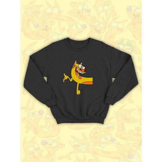 Парные свитшоты Котопес Кот CatDog Cat прикол черная женская с принтом для влюбленных пар парня и девушки, двоих подруг и друзей, мемная, прикольная парная одежда underground y2k оверсайз