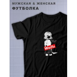Футболка оверсайз с принтом Waifu notice me senpai