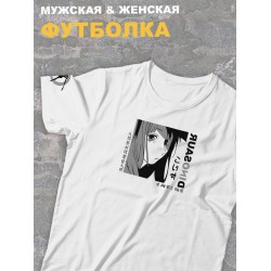футболка оверсайз с принтом аниме Тян dinosaur динозавр.