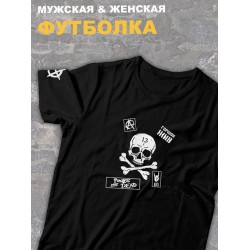 Футболка черная Король и Шут панк рок с черепом киш rock оверсайз punks not dead с принтом