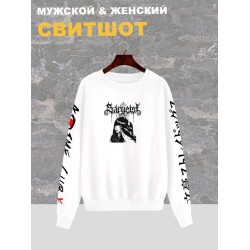 Свитшот аниме тян тянка девушка zxc y2k белая оверсайз с принтом надписью рисунком anime aesthetic унисекс мужская женская для подростков молодежи и взрослых хлопковая трикотажная одежда в подарок