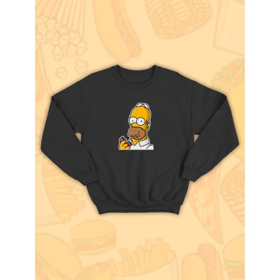 Парные свитшоты Гомер Симпсон черная мужская с принтом Homer Simpson Симпсоны Симсоны Simpsons для влюбленных пар парня и девушки, двоих подруг, мемная, андеграунд парная одежда y2k оверсайз
