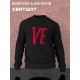 Парные свитшоты Love надпись любовь Ve y2k черный женский с принтом aesthetic для влюбленных пар парня и девушки, двоих подруг, мемная, прикольная парная одежда оверсайз андеграунд street style